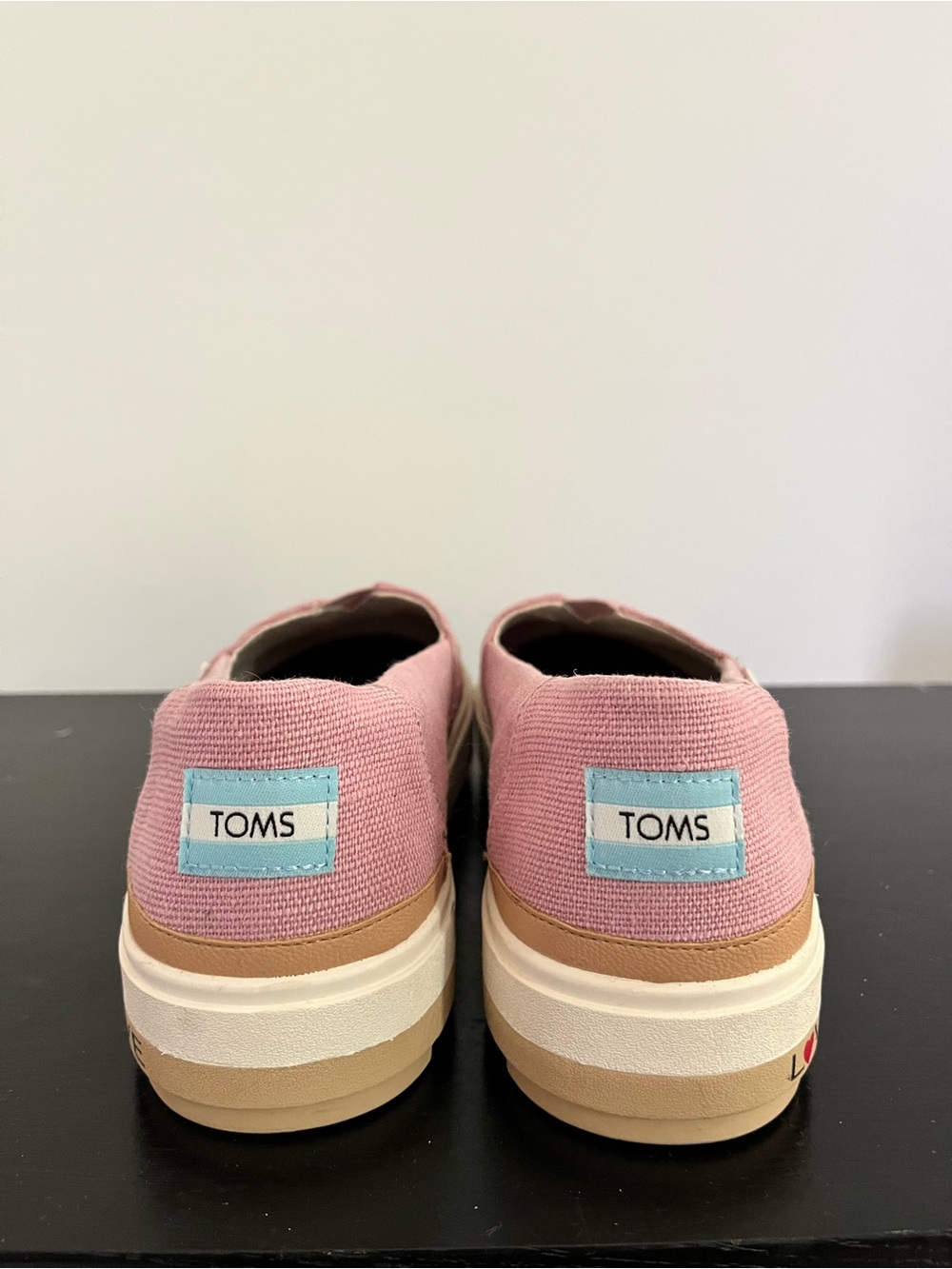 TOMS Earthwise Platform Slip-On Shoes Pink Canvas Women’s Size 8 - Picture 4 of 7